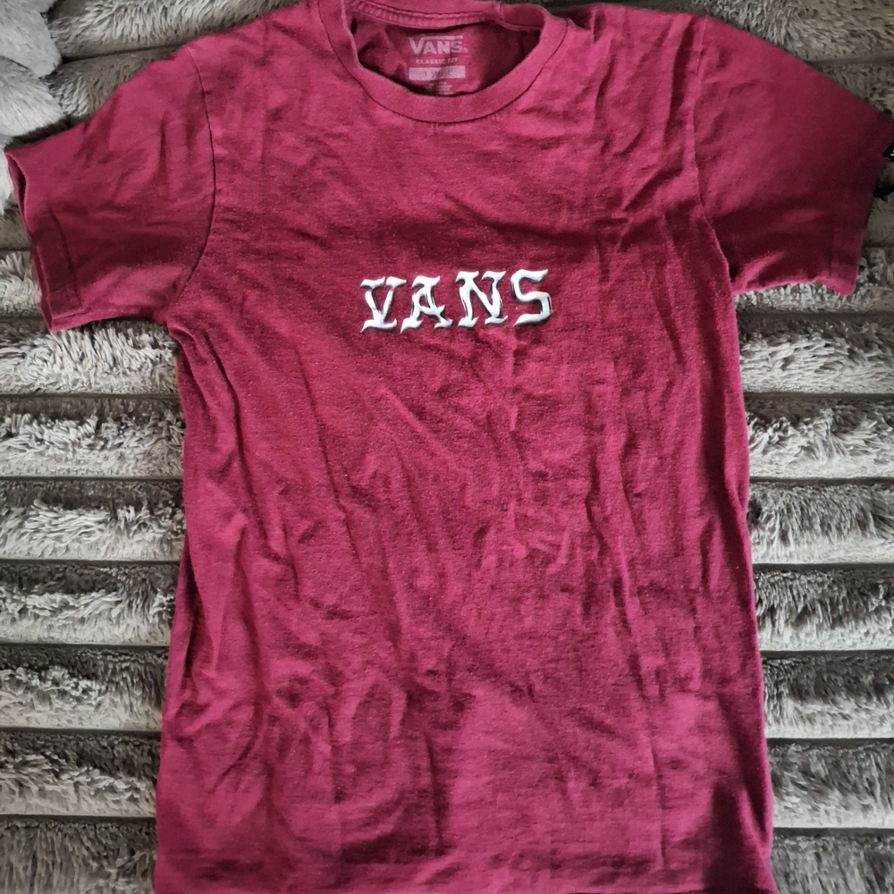 Vans Burgundy Tee with White Logo